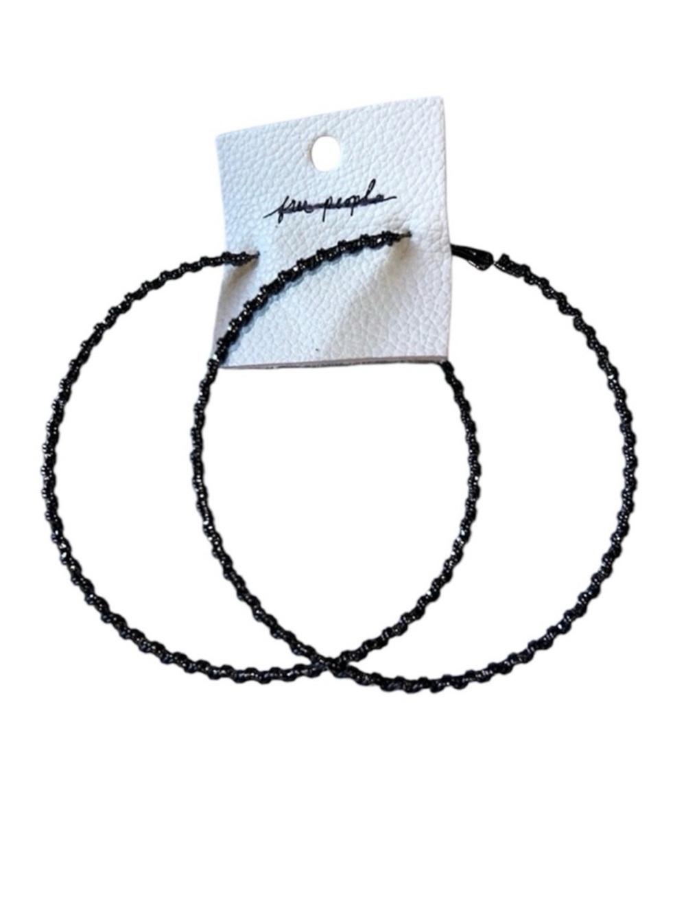 Free People Brushed Gun Metal Hoop Earrings